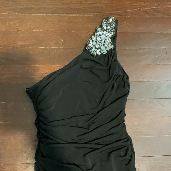 Junior's Deb One Shoulder Beaded Ruched Formal Dress - Homecoming Or Prom - Picture 2 of 11